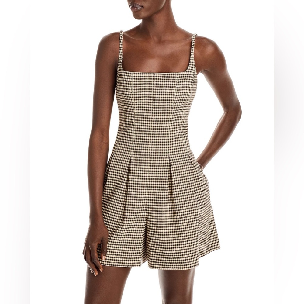 Rebecca Taylor Sleeveless Check Print Romper